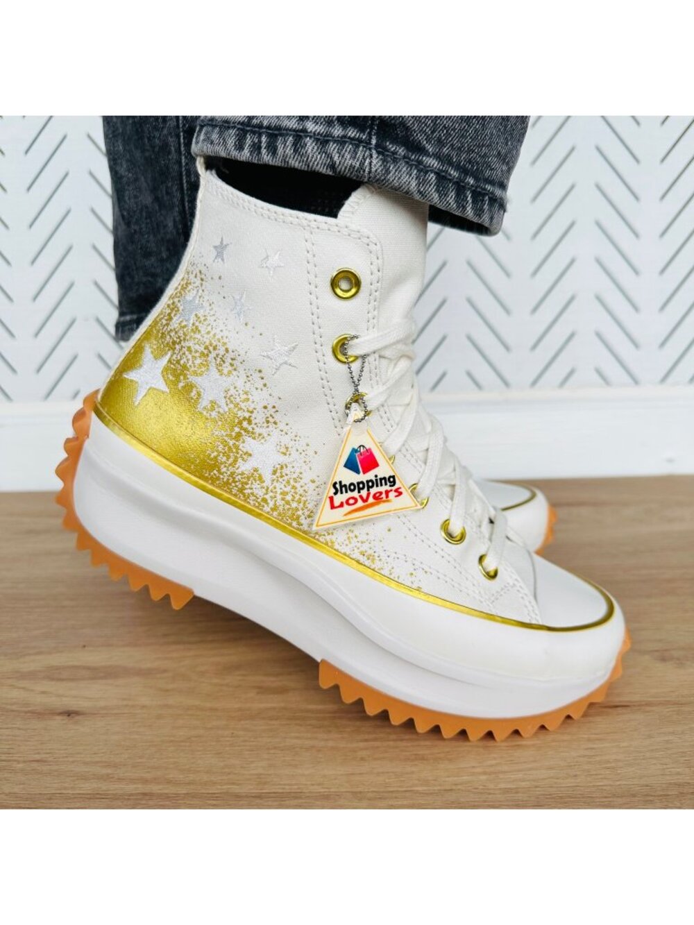 ❤️Converse Run Star Hike Hi Women Shoes Sz 7.5 Embroidered Stars Sneaker A12900C